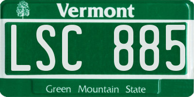 VT license plate LSC885