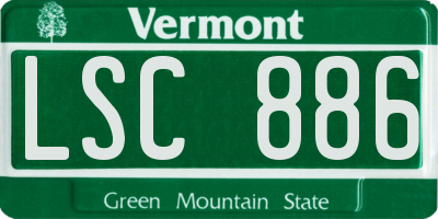 VT license plate LSC886