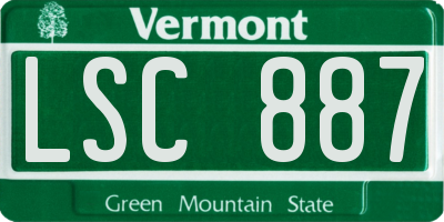 VT license plate LSC887