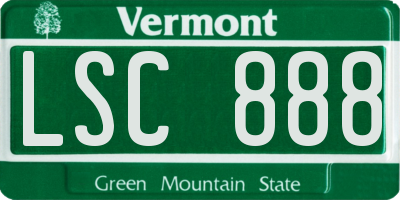VT license plate LSC888