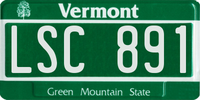 VT license plate LSC891