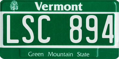 VT license plate LSC894