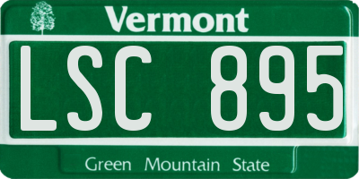 VT license plate LSC895