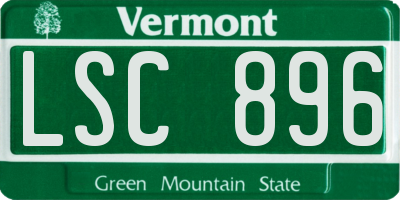 VT license plate LSC896