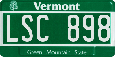 VT license plate LSC898