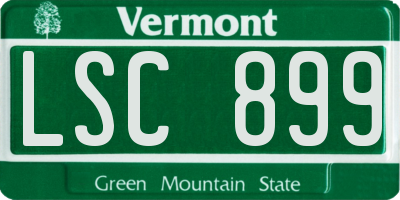 VT license plate LSC899