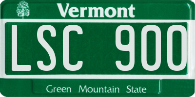 VT license plate LSC900