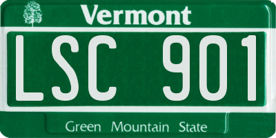 VT license plate LSC901
