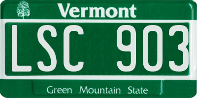 VT license plate LSC903