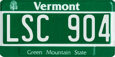 VT license plate LSC904