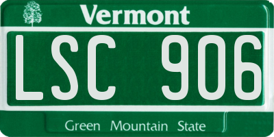 VT license plate LSC906