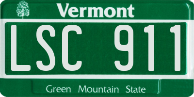 VT license plate LSC911