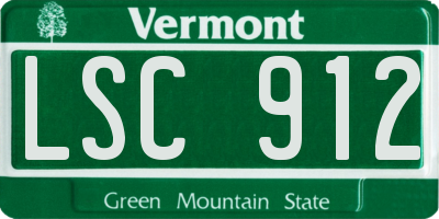 VT license plate LSC912