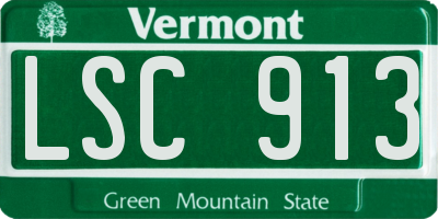 VT license plate LSC913