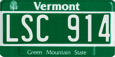 VT license plate LSC914