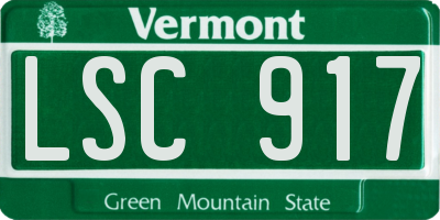 VT license plate LSC917