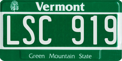 VT license plate LSC919