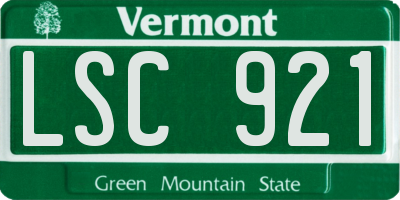 VT license plate LSC921