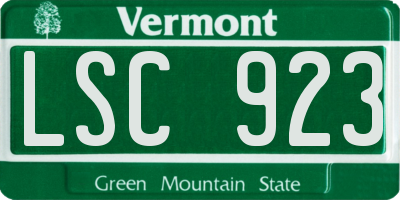 VT license plate LSC923
