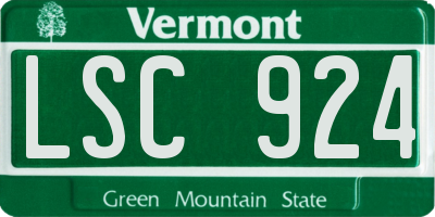VT license plate LSC924