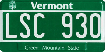 VT license plate LSC930