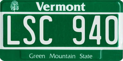 VT license plate LSC940