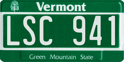 VT license plate LSC941
