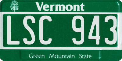 VT license plate LSC943