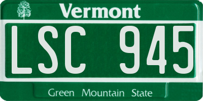VT license plate LSC945