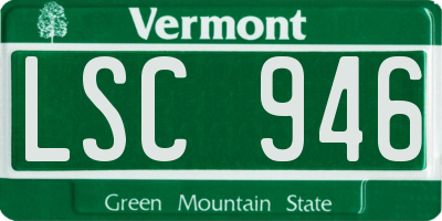 VT license plate LSC946
