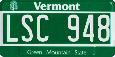 VT license plate LSC948