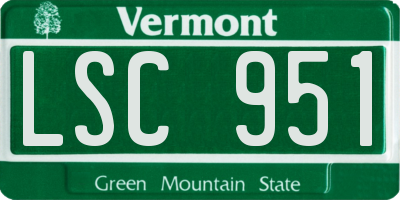 VT license plate LSC951