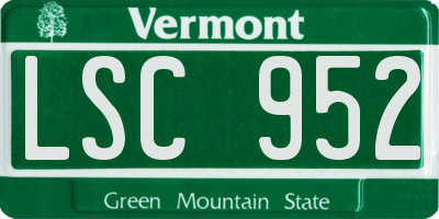VT license plate LSC952