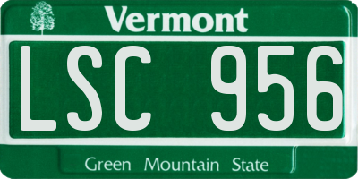 VT license plate LSC956