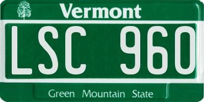 VT license plate LSC960