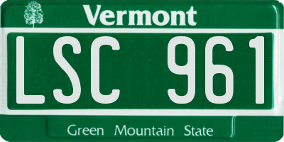 VT license plate LSC961