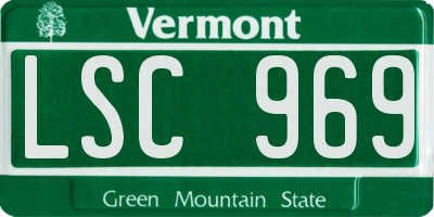 VT license plate LSC969