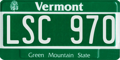 VT license plate LSC970