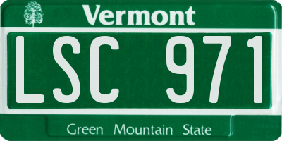 VT license plate LSC971