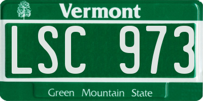 VT license plate LSC973