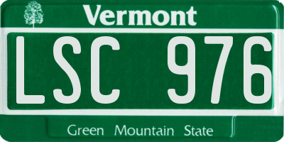 VT license plate LSC976