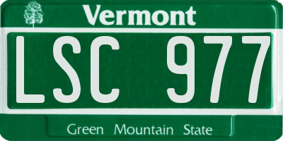 VT license plate LSC977