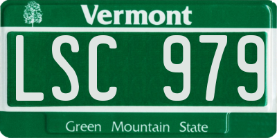 VT license plate LSC979