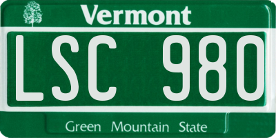 VT license plate LSC980
