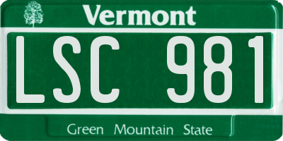 VT license plate LSC981