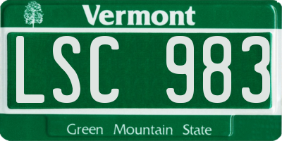 VT license plate LSC983