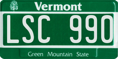 VT license plate LSC990