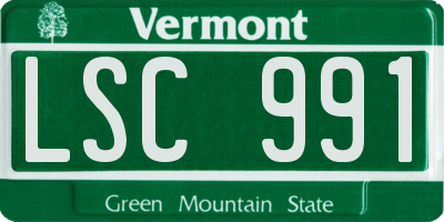 VT license plate LSC991