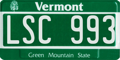 VT license plate LSC993