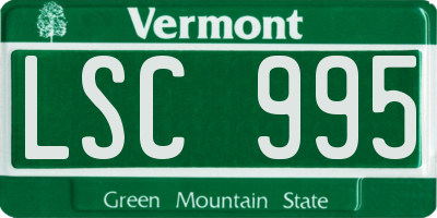 VT license plate LSC995